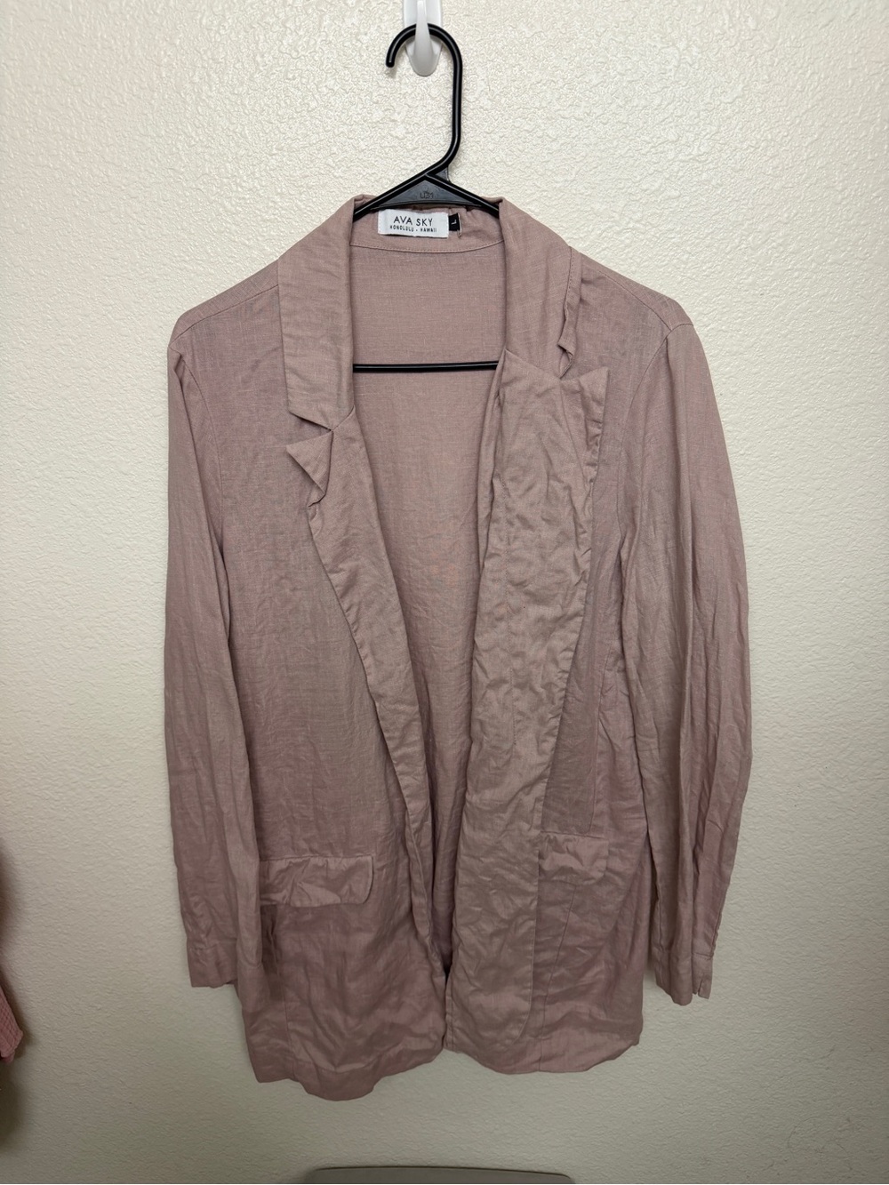 Ava Sky Blush Pink Open Front Jacket